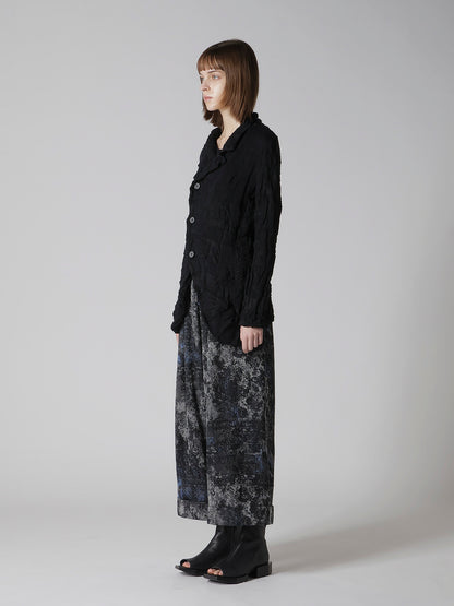 STRIPE CIRCLE LINKS 4-BUTTON JACKET