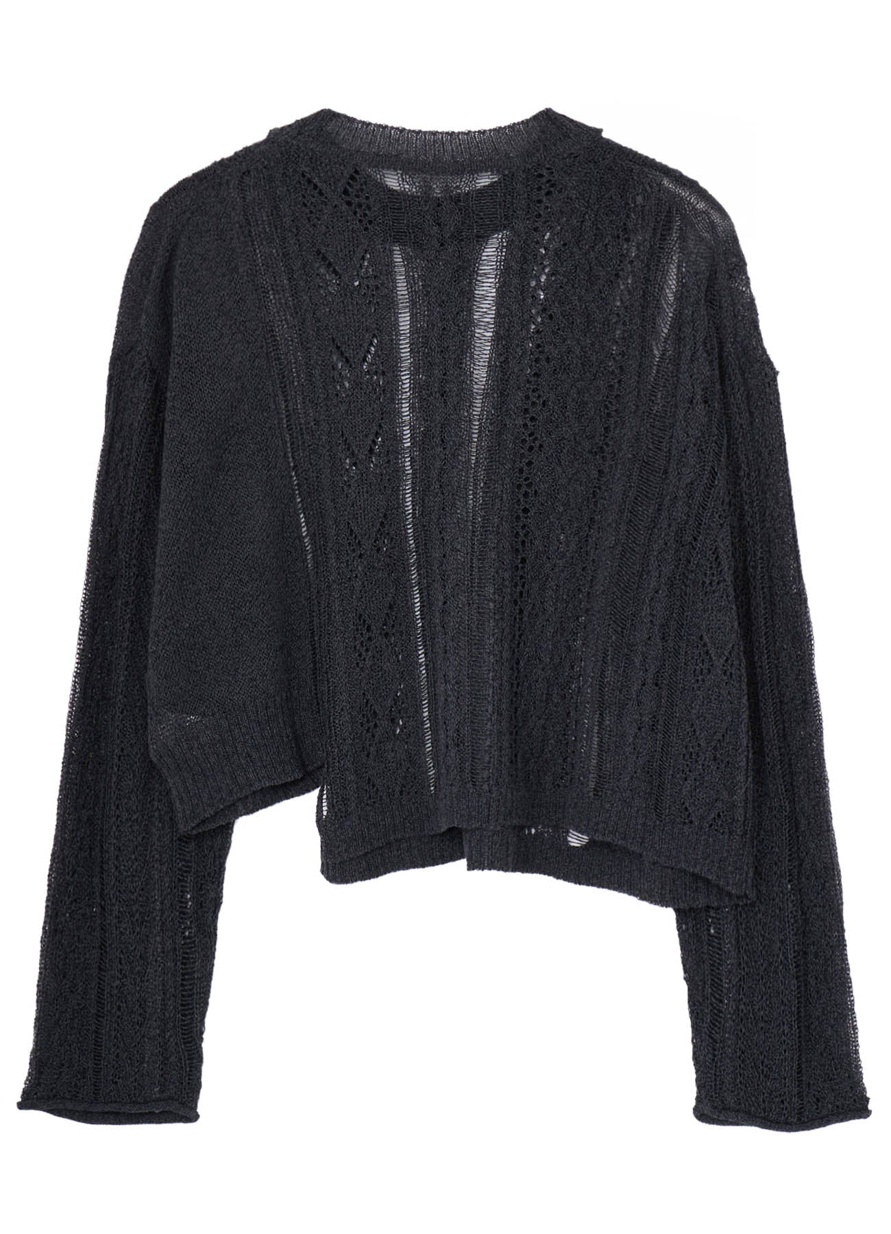 OPEN-WEAVE CABLE-KNIT PULLOVER
