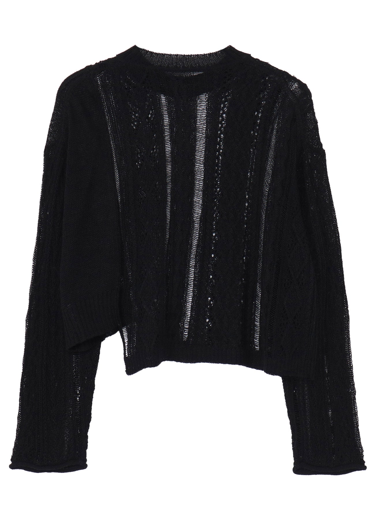 OPEN-WEAVE CABLE-KNIT PULLOVER
