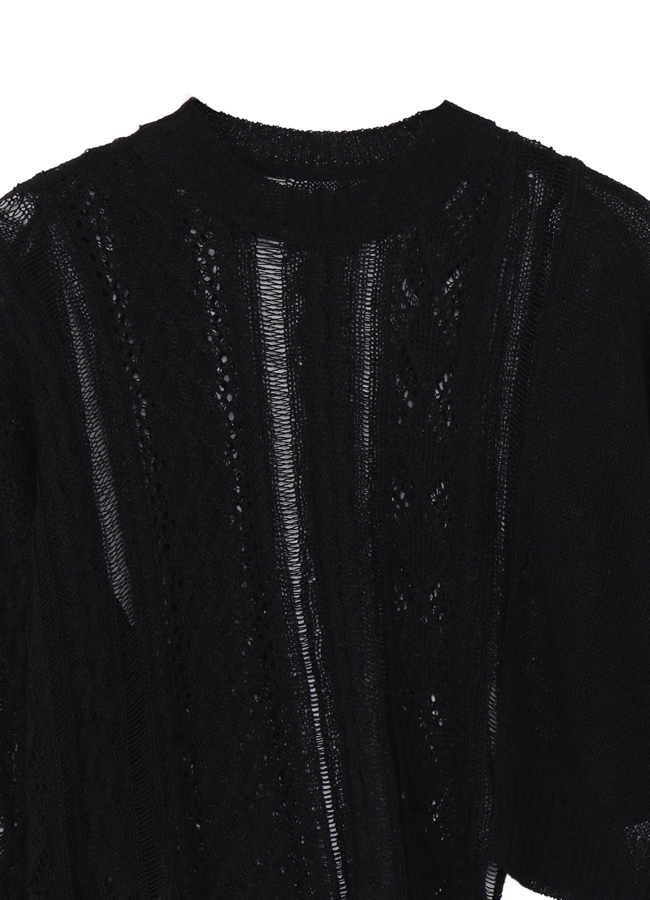 OPEN-WEAVE CABLE-KNIT PULLOVER