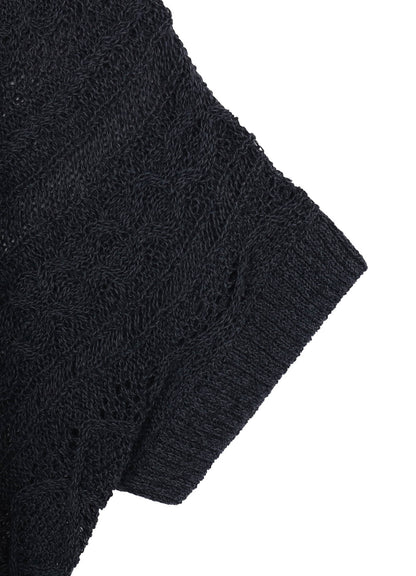 OPEN-WEAVE CABLE-KNIT COAT