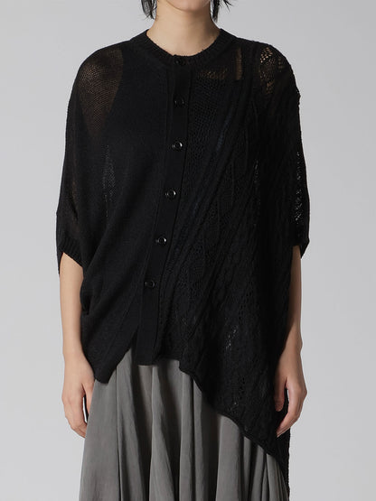 OPEN-WEAVE CABLE-KNIT COAT