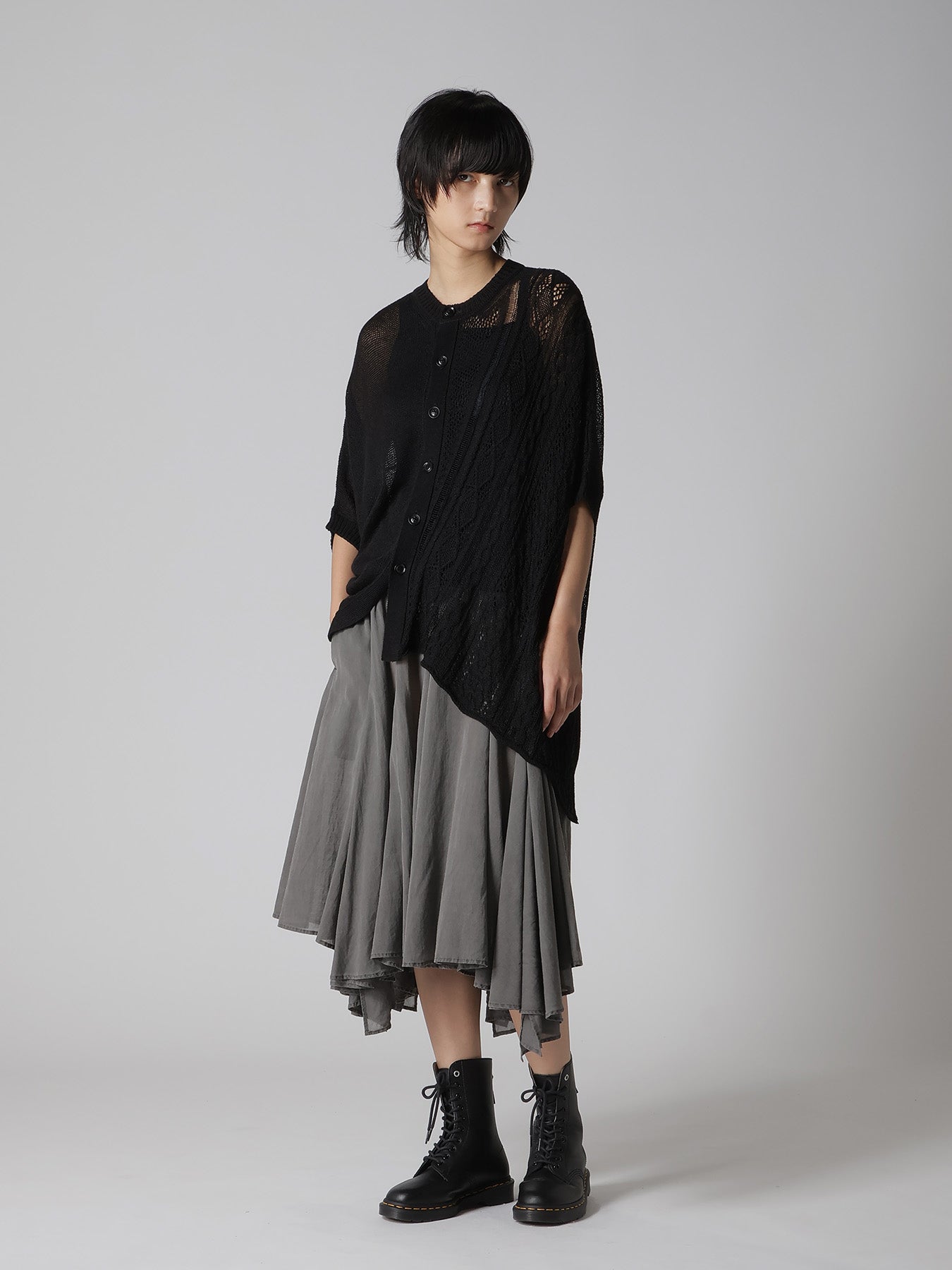 OPEN-WEAVE CABLE-KNIT COAT