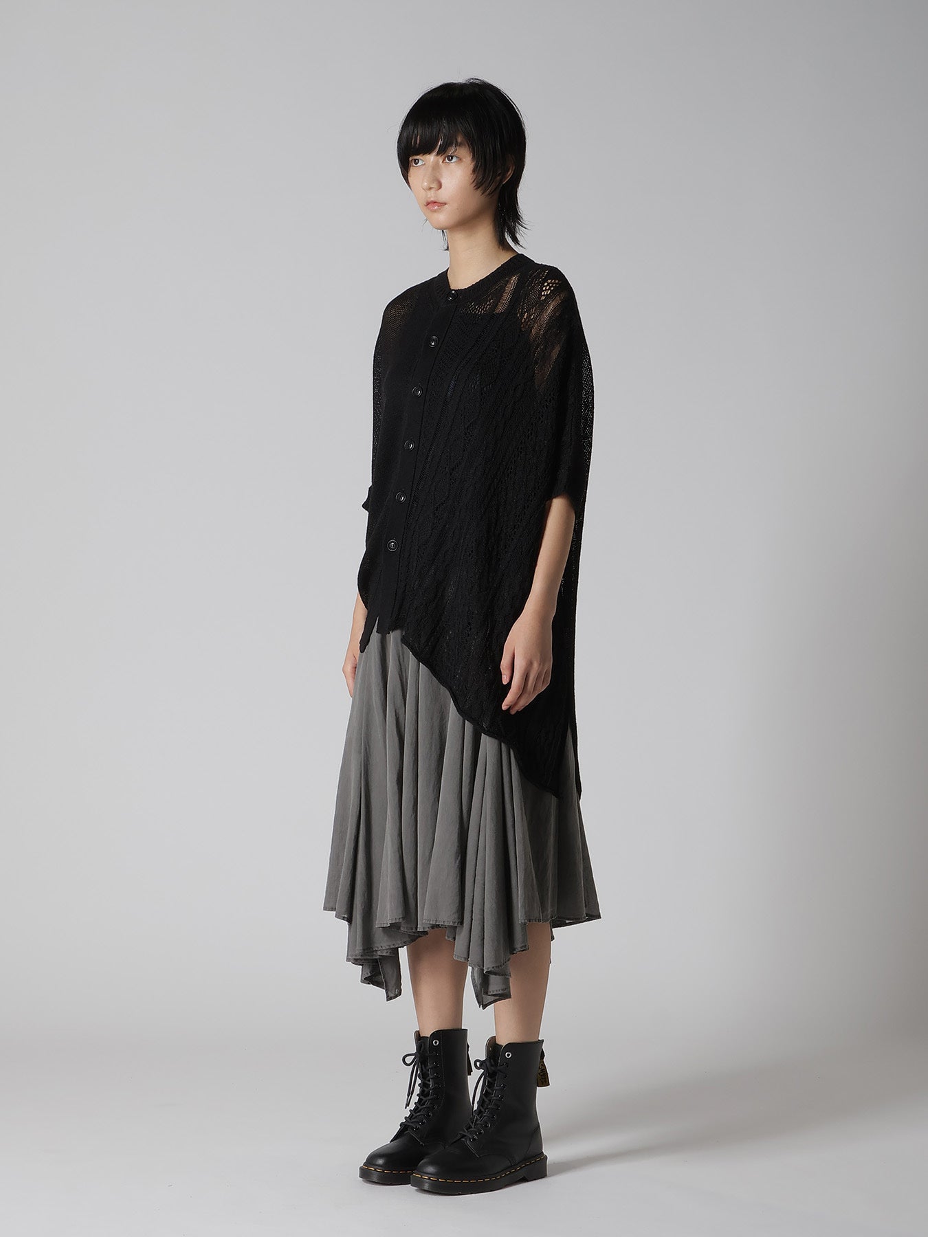 OPEN-WEAVE CABLE-KNIT COAT