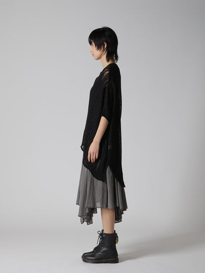 OPEN-WEAVE CABLE-KNIT COAT
