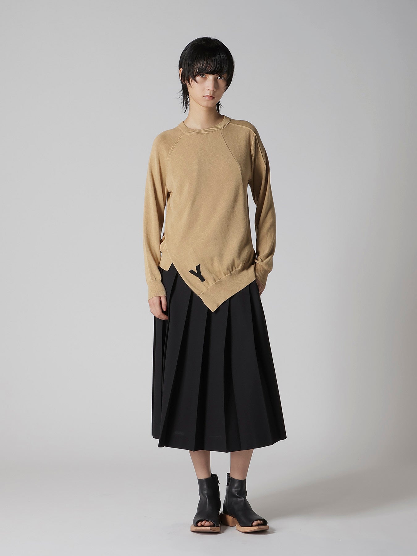 "Y" INTERSIA JERSEY LONG SLEEVE PULLOVER