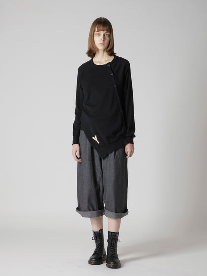 "Y" INTERSIA JERSEY LONG SLEEVE CARDIGAN