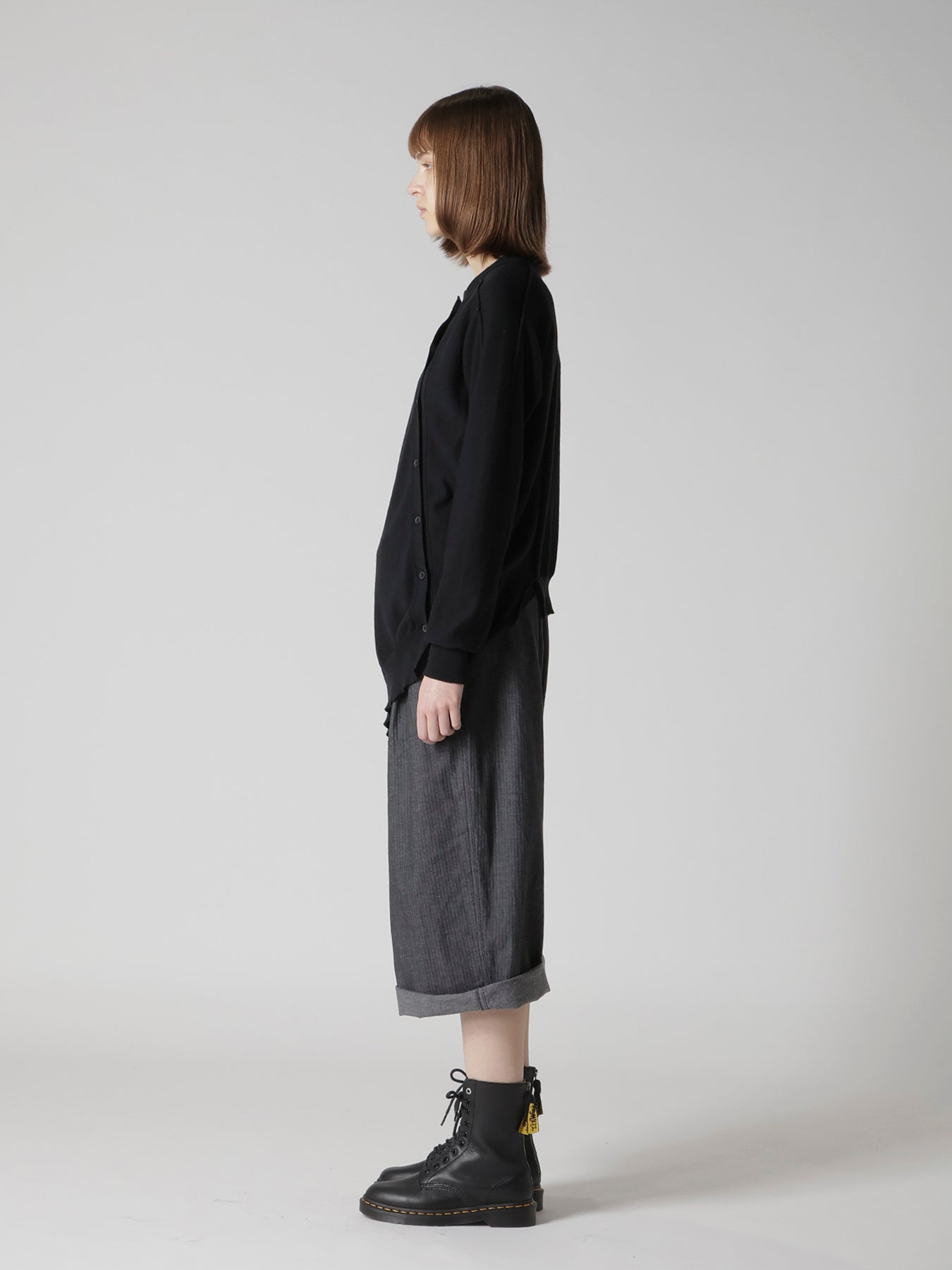 "Y" INTERSIA JERSEY LONG SLEEVE CARDIGAN