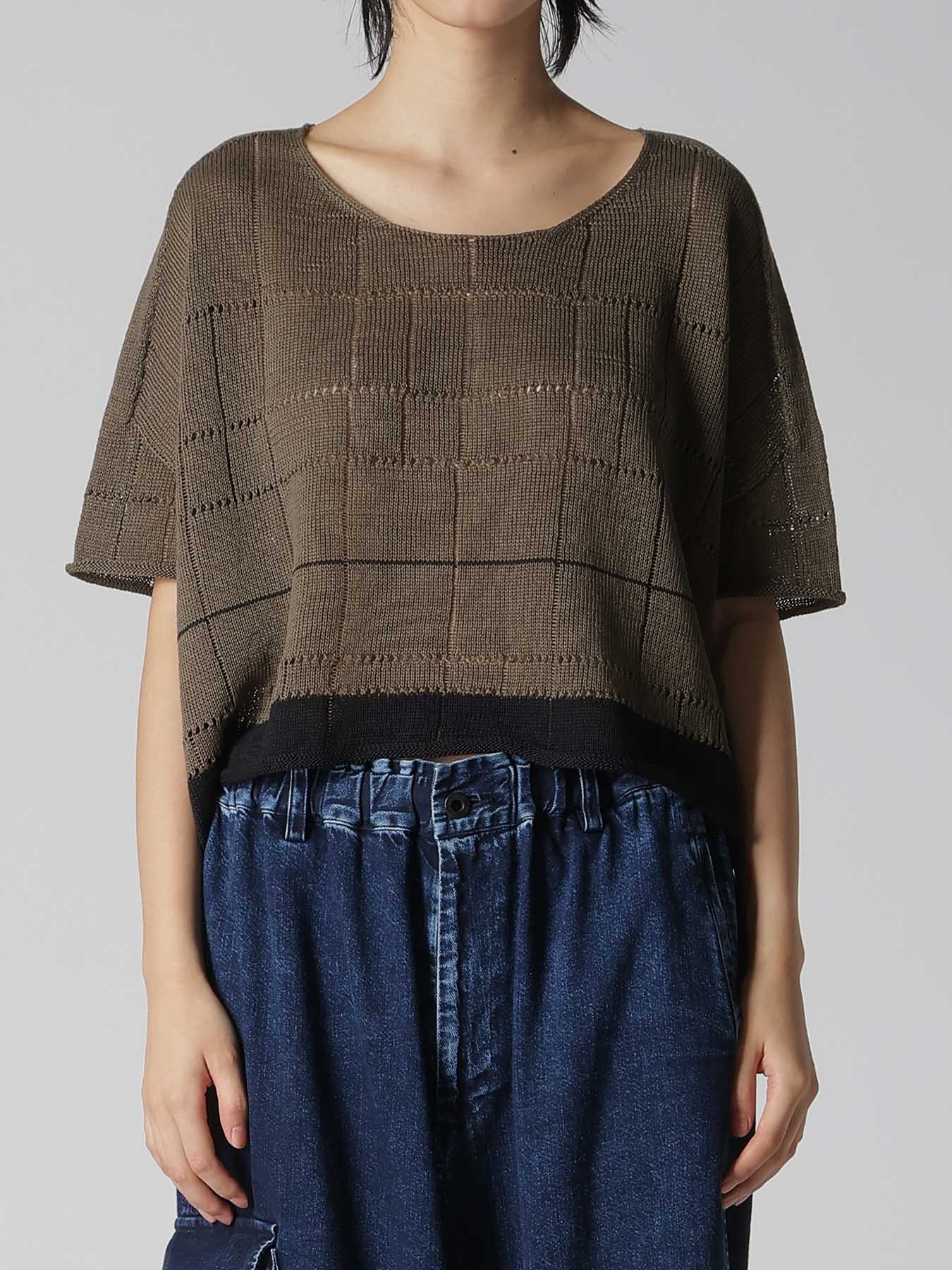 COTTON JERSEY DROP SHOULDER SHORT PULLOVER