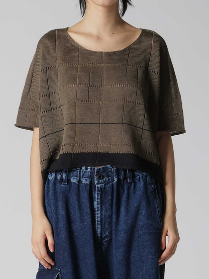 COTTON JERSEY DROP SHOULDER SHORT PULLOVER