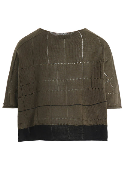 COTTON JERSEY DROP SHOULDER SHORT PULLOVER