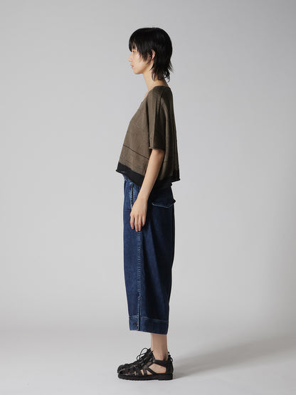COTTON JERSEY DROP SHOULDER SHORT PULLOVER