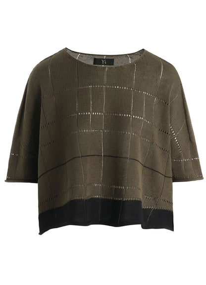 COTTON JERSEY DROP SHOULDER SHORT PULLOVER