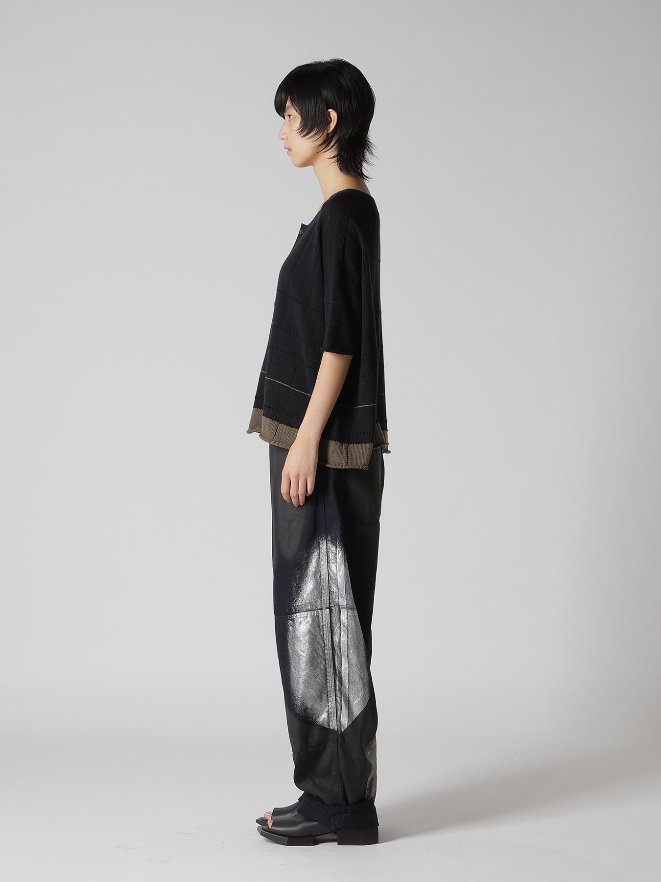 COTTON JERSEY DROP SHOULDER CARDIGAN
