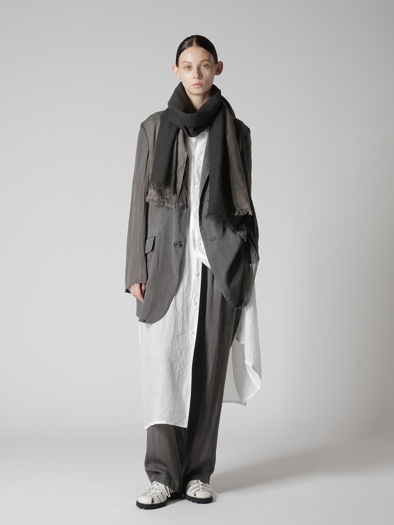 WOOL DOUBLE LAYTER SCARF – THE SHOP YOHJI YAMAMOTO