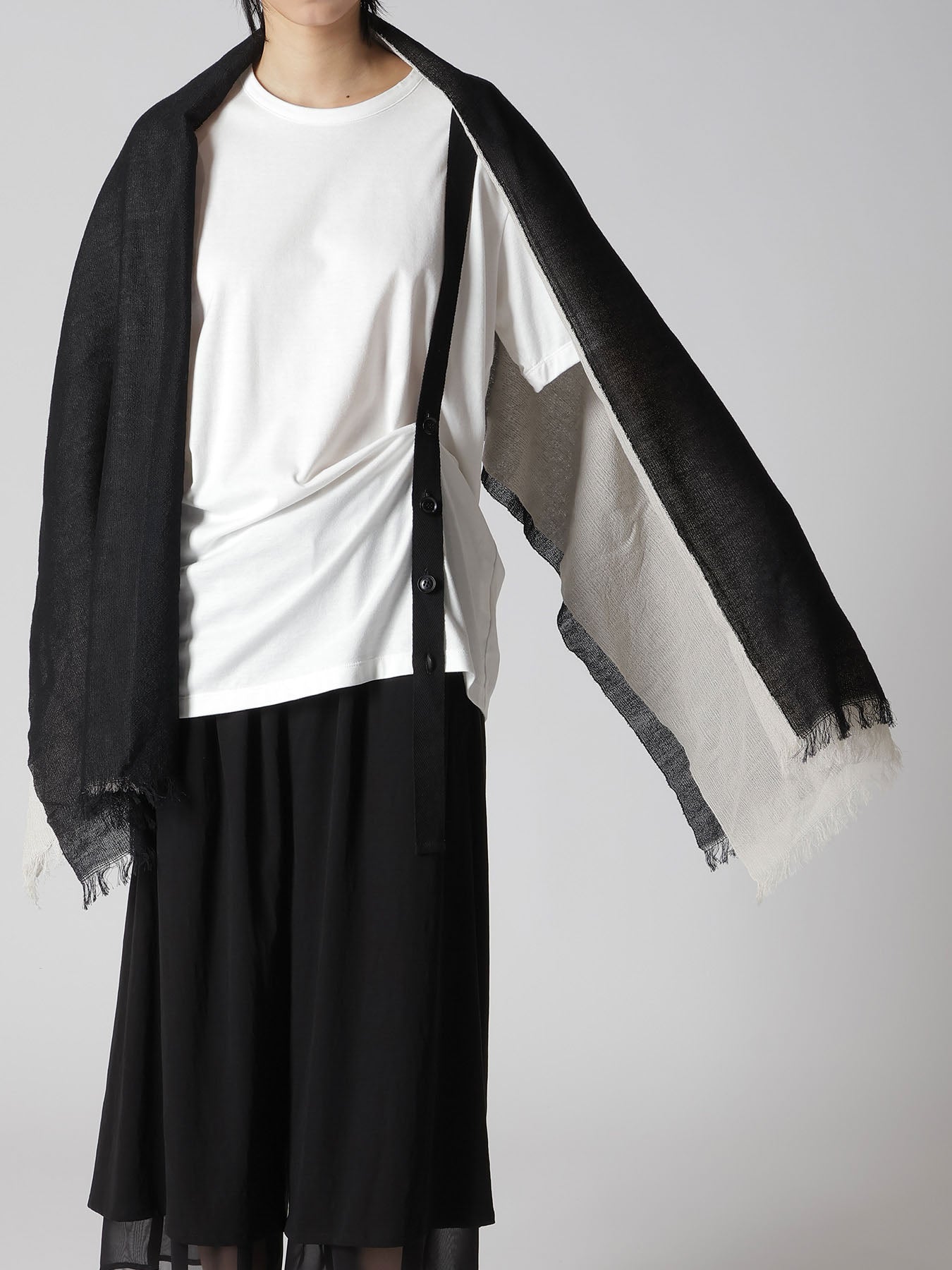 WOOL DOUBLE LAYTER SCARF – THE SHOP YOHJI YAMAMOTO