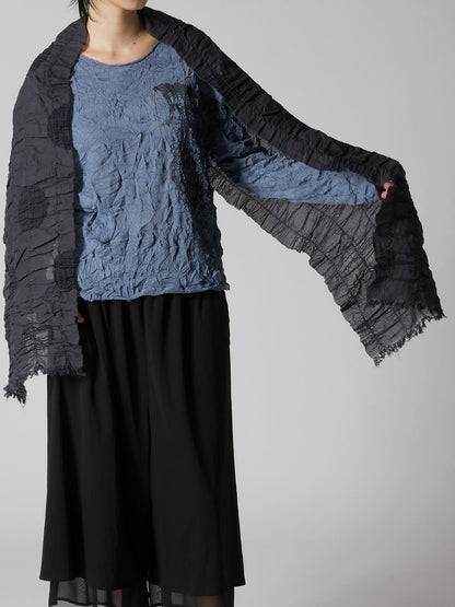 DOT JACQUARD GATHER SCARF