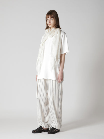 CUT SILK JACQUARD DOT CUT SCARF