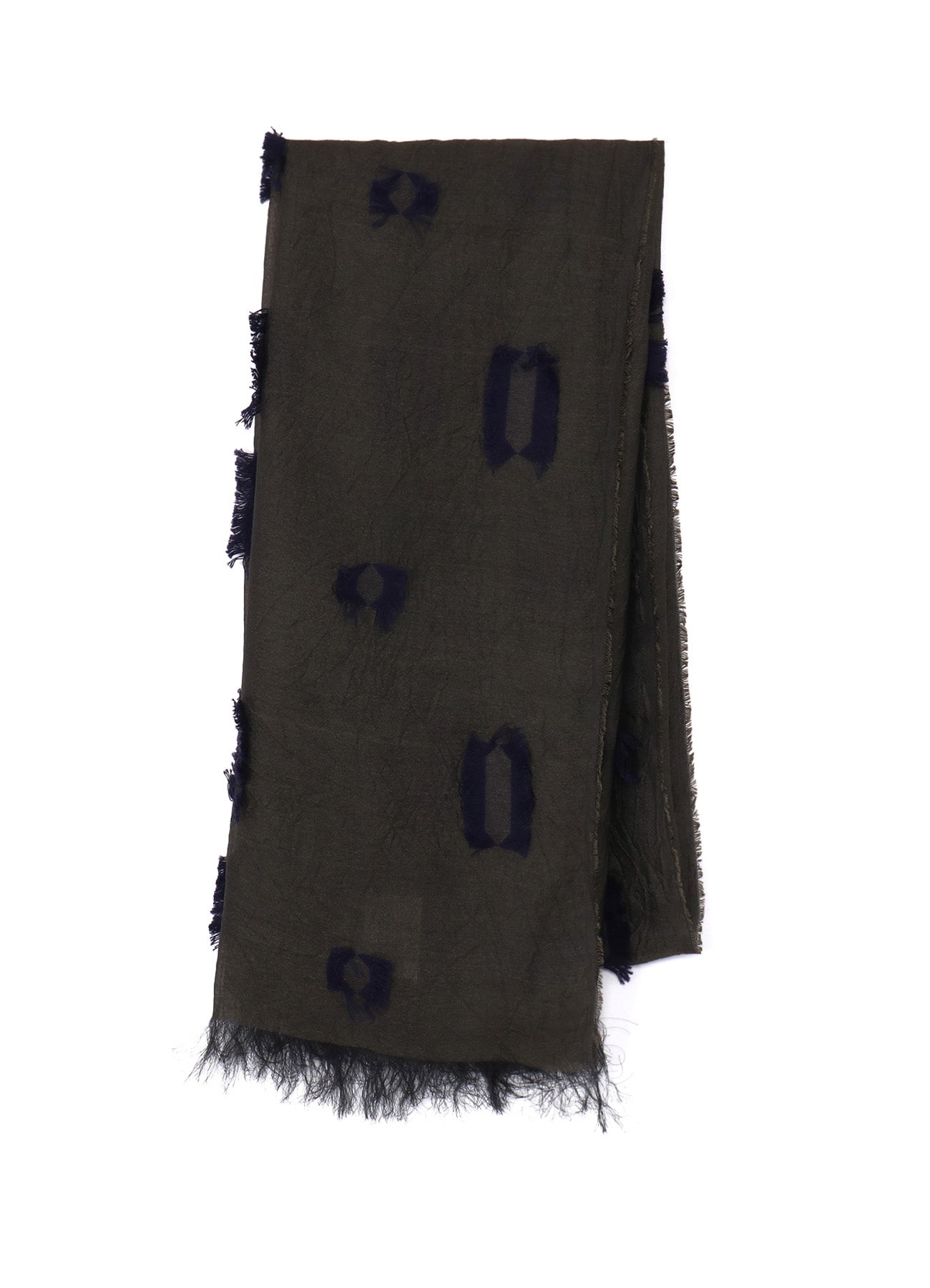 YOKE22AW_STILL JACQUARD STOLE(BLUE)タグ付 CUT SILK JACQUARD DOT CUT SCARF – THE SHOP YOHJI YAMAMOTO