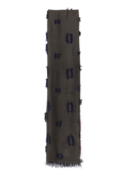 CUT SILK JACQUARD DOT CUT SCARF