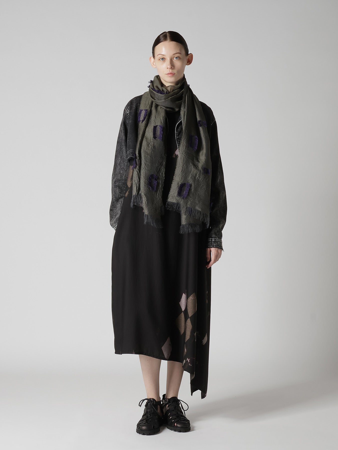 CUT SILK JACQUARD DOT CUT SCARF – THE SHOP YOHJI YAMAMOTO