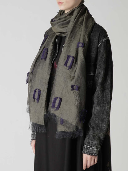 CUT SILK JACQUARD DOT CUT SCARF