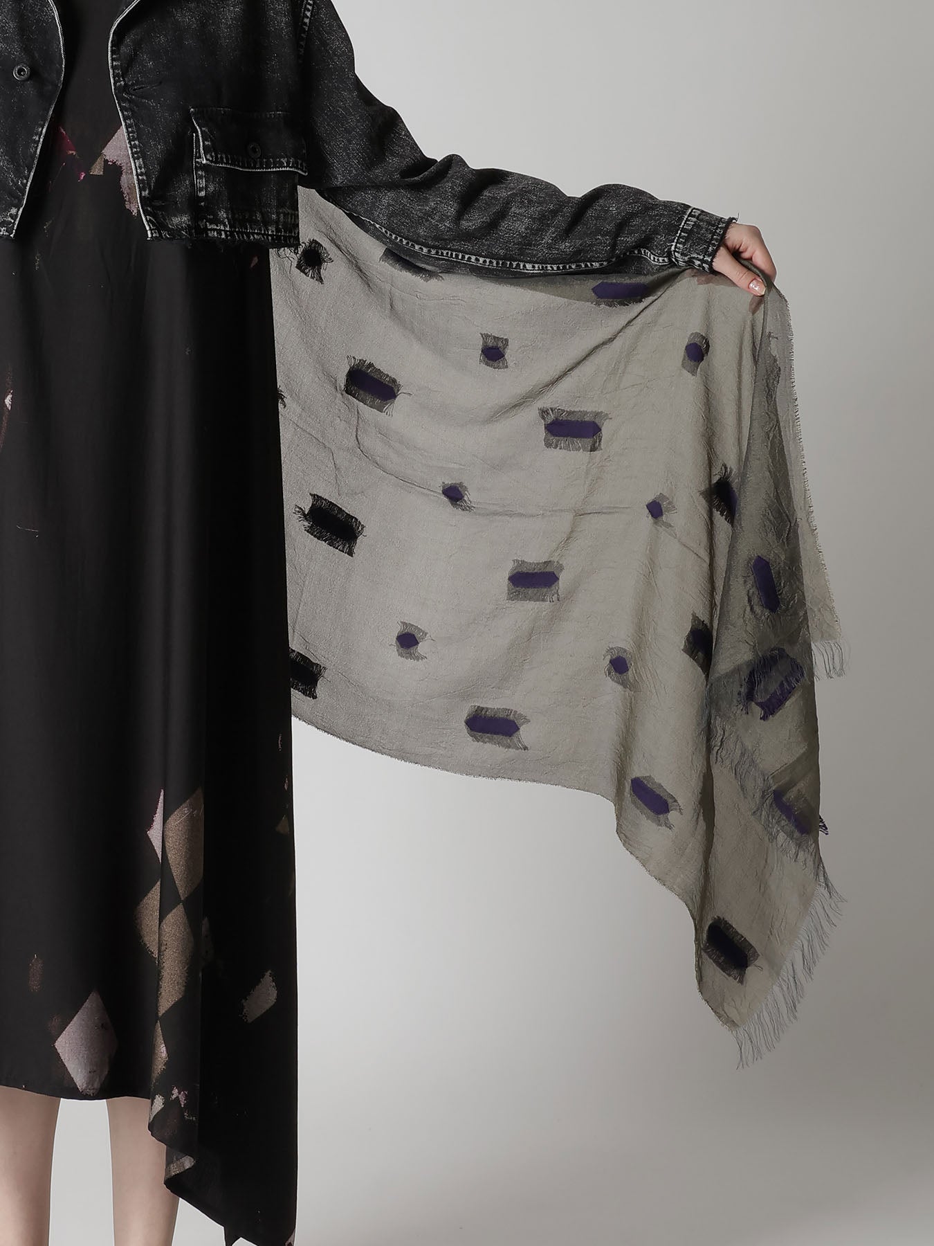 CUT SILK JACQUARD DOT CUT SCARF – THE SHOP YOHJI YAMAMOTO