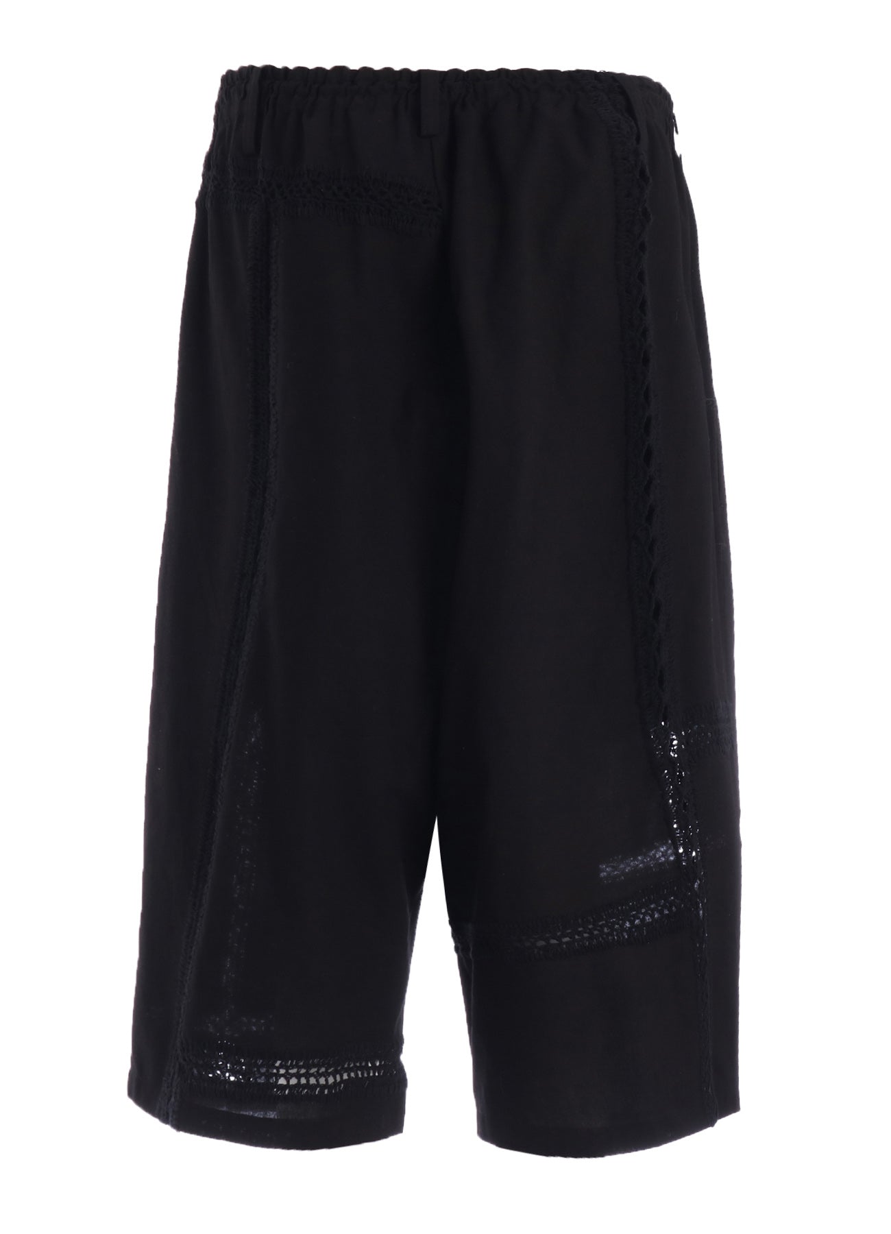 COTTON CROCHET PATCHWORK 3 TUCK HALF PANTS