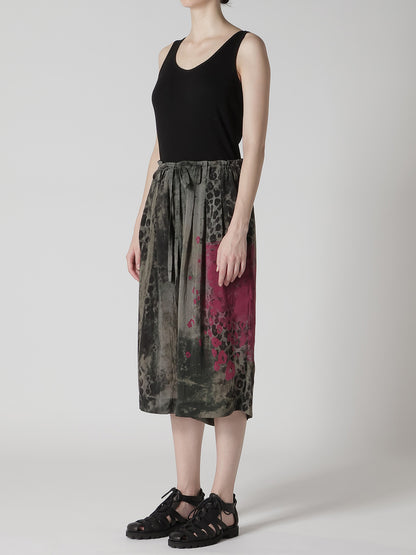 LEOPARD CUPRO HALF PANTS