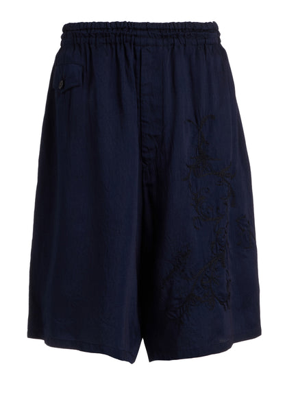 CU/ DUNGAREE TWILL BOTANICAL SHORT PANTS