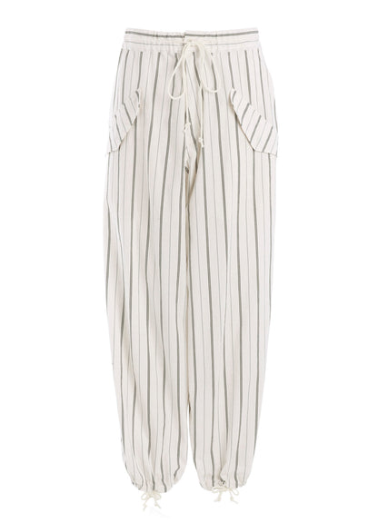 C/LI WASHER STRIPE DRAW STRING PANTS