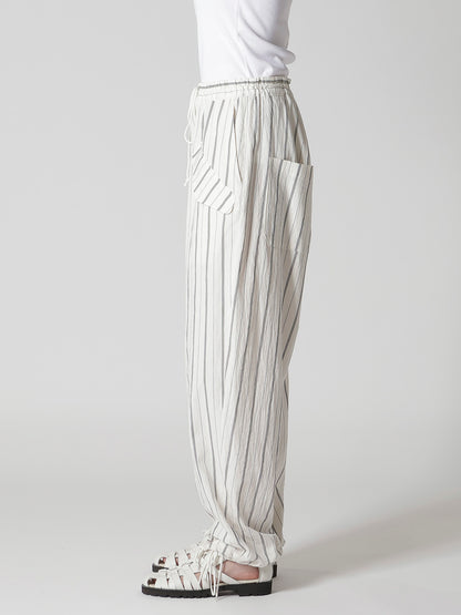 C/LI WASHER STRIPE DRAW STRING PANTS