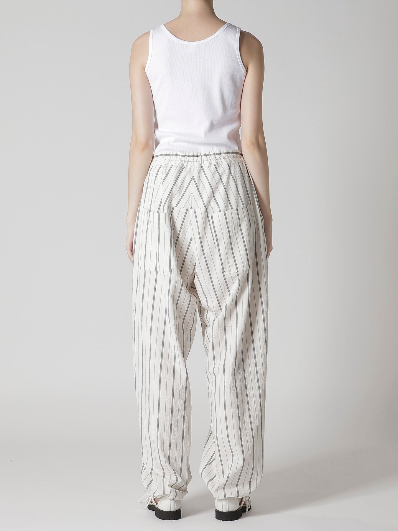 C/LI WASHER STRIPE DRAW STRING PANTS