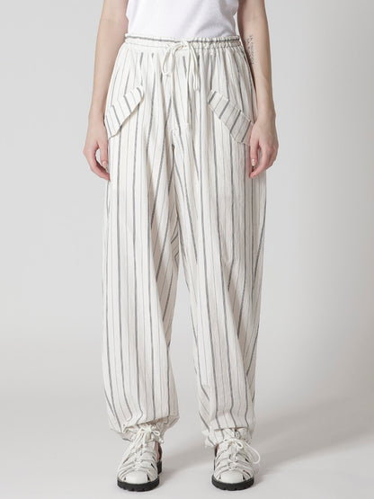 C/LI WASHER STRIPE DRAW STRING PANTS
