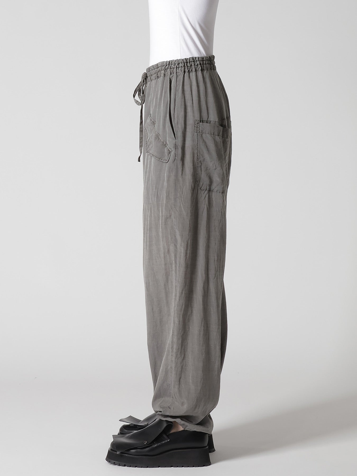CUPRO/COTTON LAWN GARMENT DYED DRAW STRING PANTS – THE SHOP YOHJI