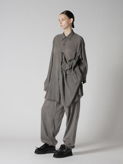 CUPRO/COTTON LAWN GARMENT DYED DRAW STRING PANTS