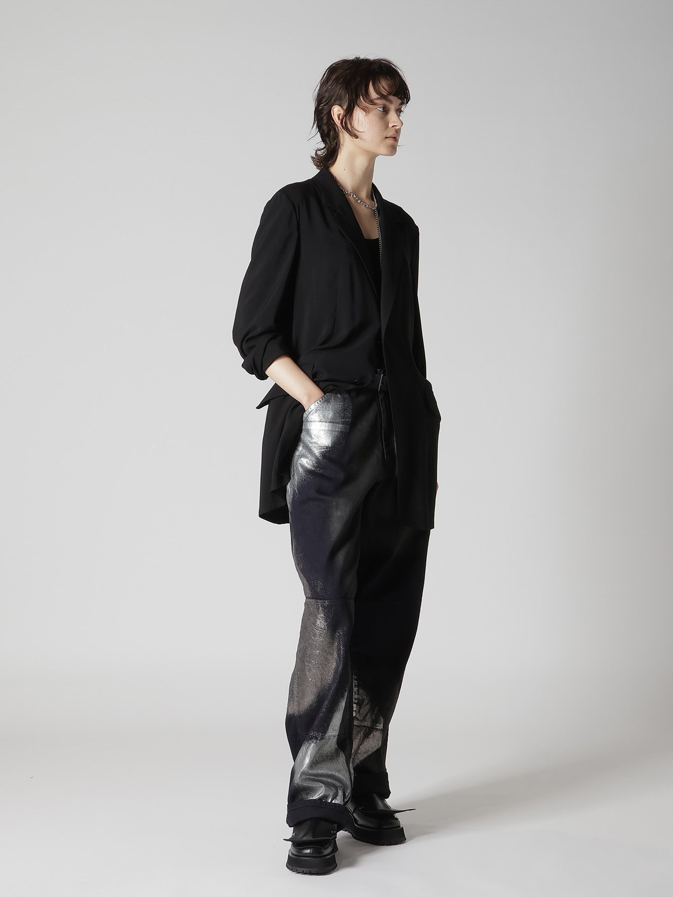 8OZ DENIM FOIL PRINT WORK PANTS