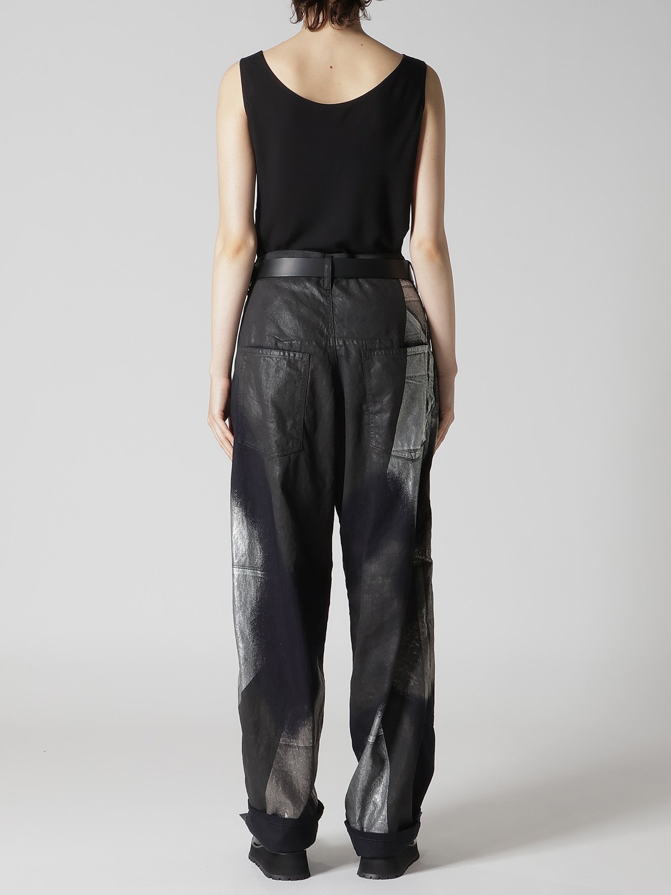 メンズ Jent Louis Foil Printed Denim Pantsブラックs