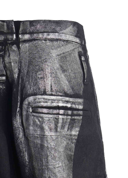 8OZ DENIM FOIL PRINT HALF PANTS
