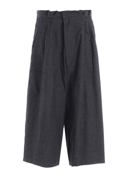HERRINGBONE DENIM WAIST HALF PANTS