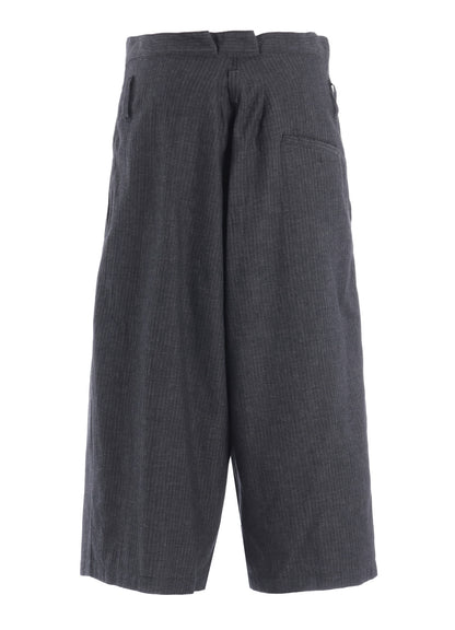 HERRINGBONE DENIM WAIST HALF PANTS