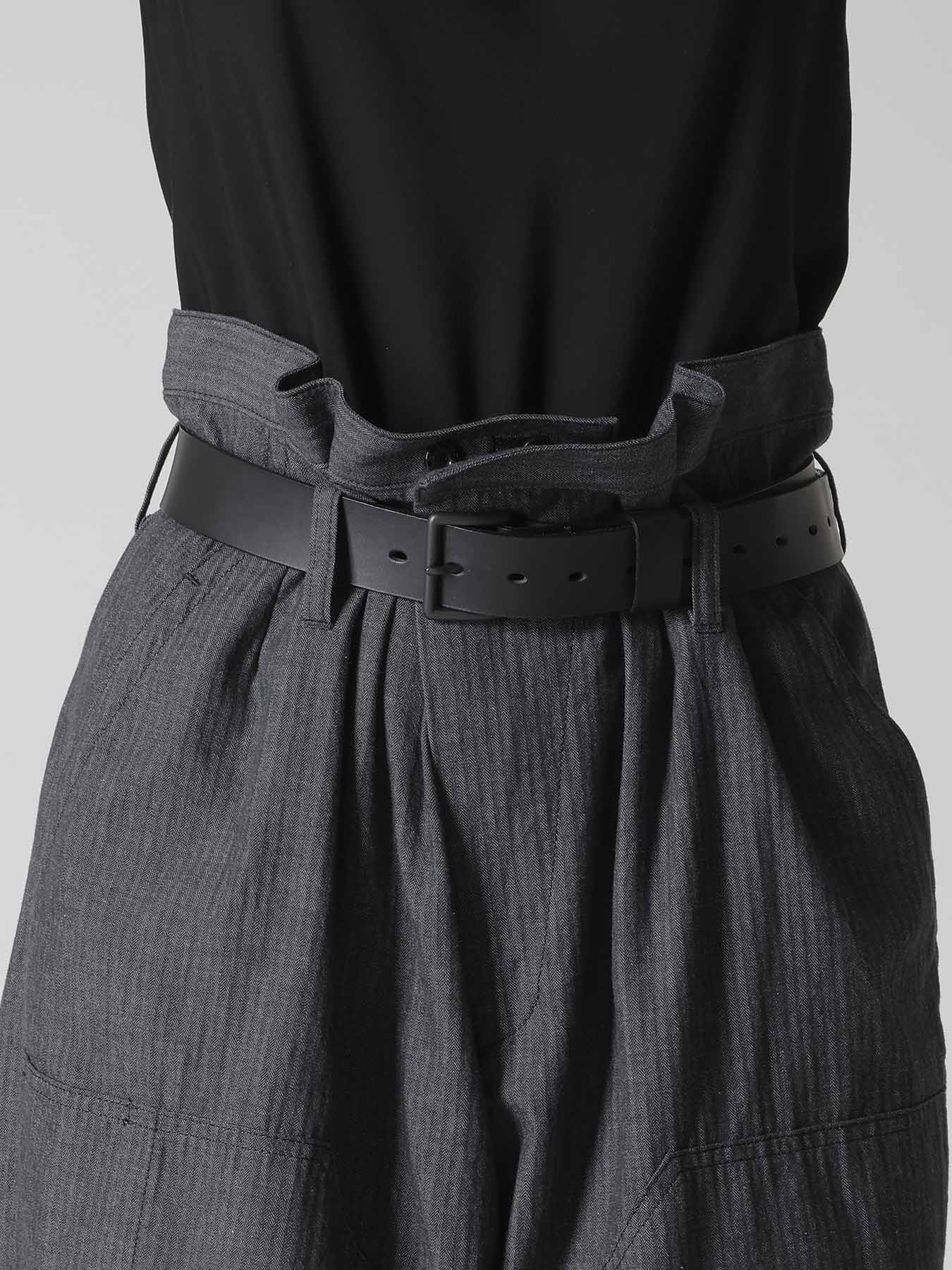 HERRINGBONE DENIM WAIST HALF PANTS