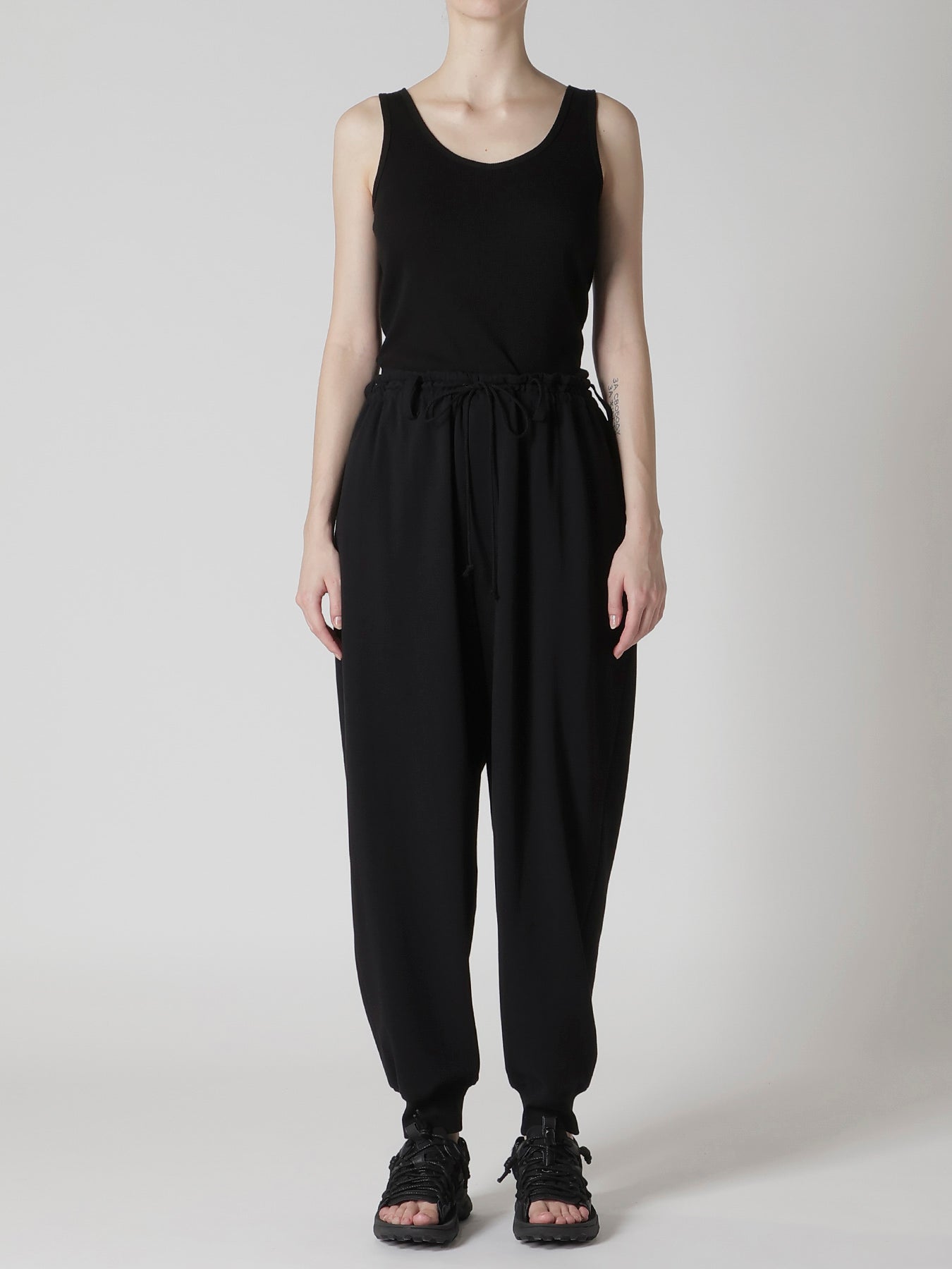COTTON INLAY RIB HEM PANTS