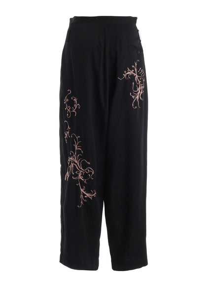 CU/ DUNGAREE TWILL BOTANICAL WIDE PANTS