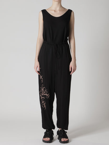 CU/ DUNGAREE TWILL BOTANICAL JOGGER PANTS