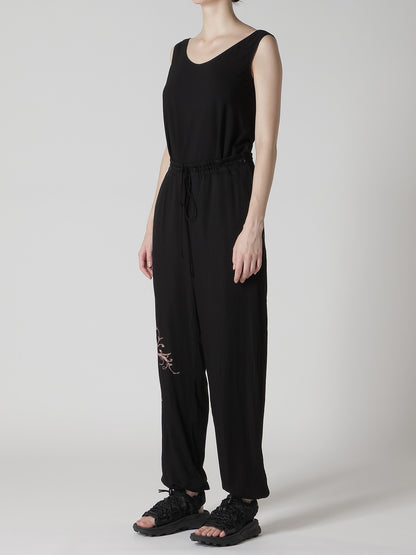 CU/ DUNGAREE TWILL BOTANICAL JOGGER PANTS