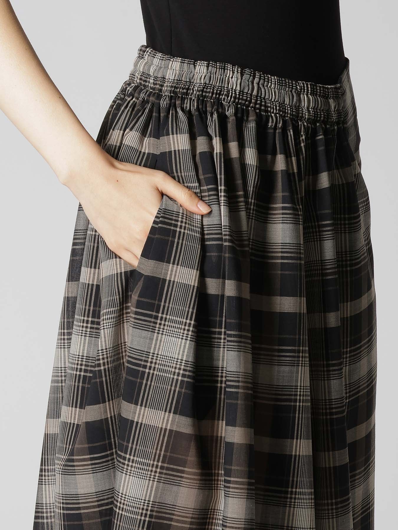 W/PE VOILE PLAID RIGHT SIDE GATHER PANTS – THE SHOP YOHJI YAMAMOTO