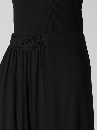 RAYON TWILL RIGHT SIDE GATHER PANTS