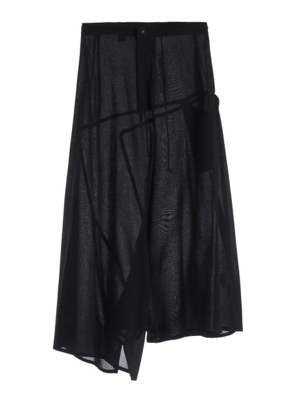 RY/NY GAUZE ASYMMETERIC PANTS WITH GUSSET