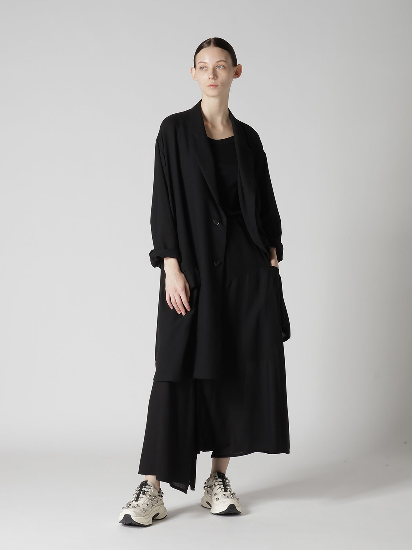 RY/NY GAUZE ASYMMETERIC PANTS WITH GUSSET